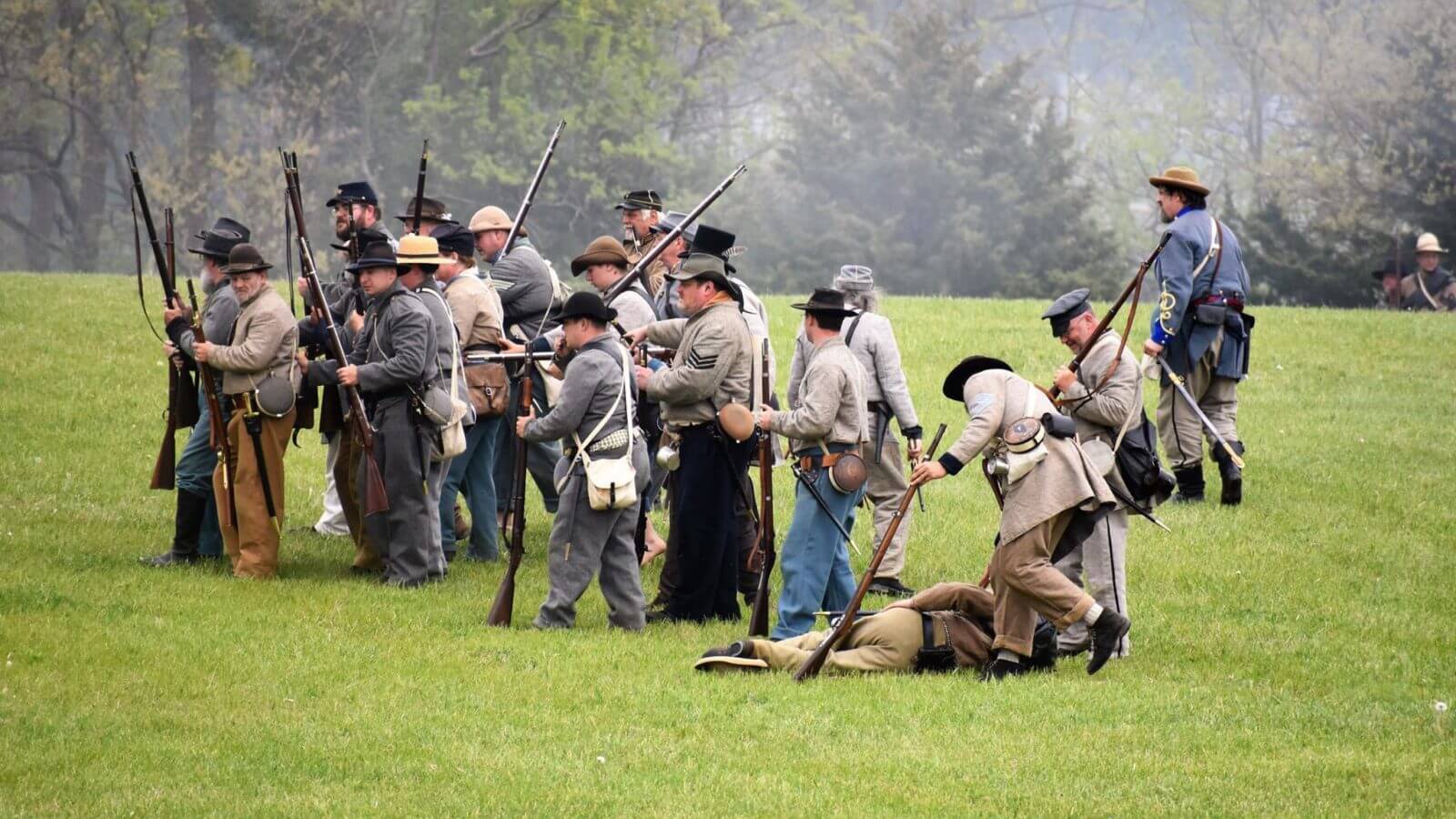 War reenactment in Blackford County, Indiana