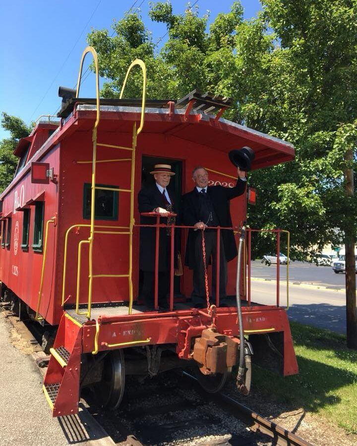 Caboose of train in Fayette County, Indiana