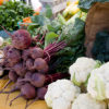 Cauliflower, beets and radishes at a local farmers market