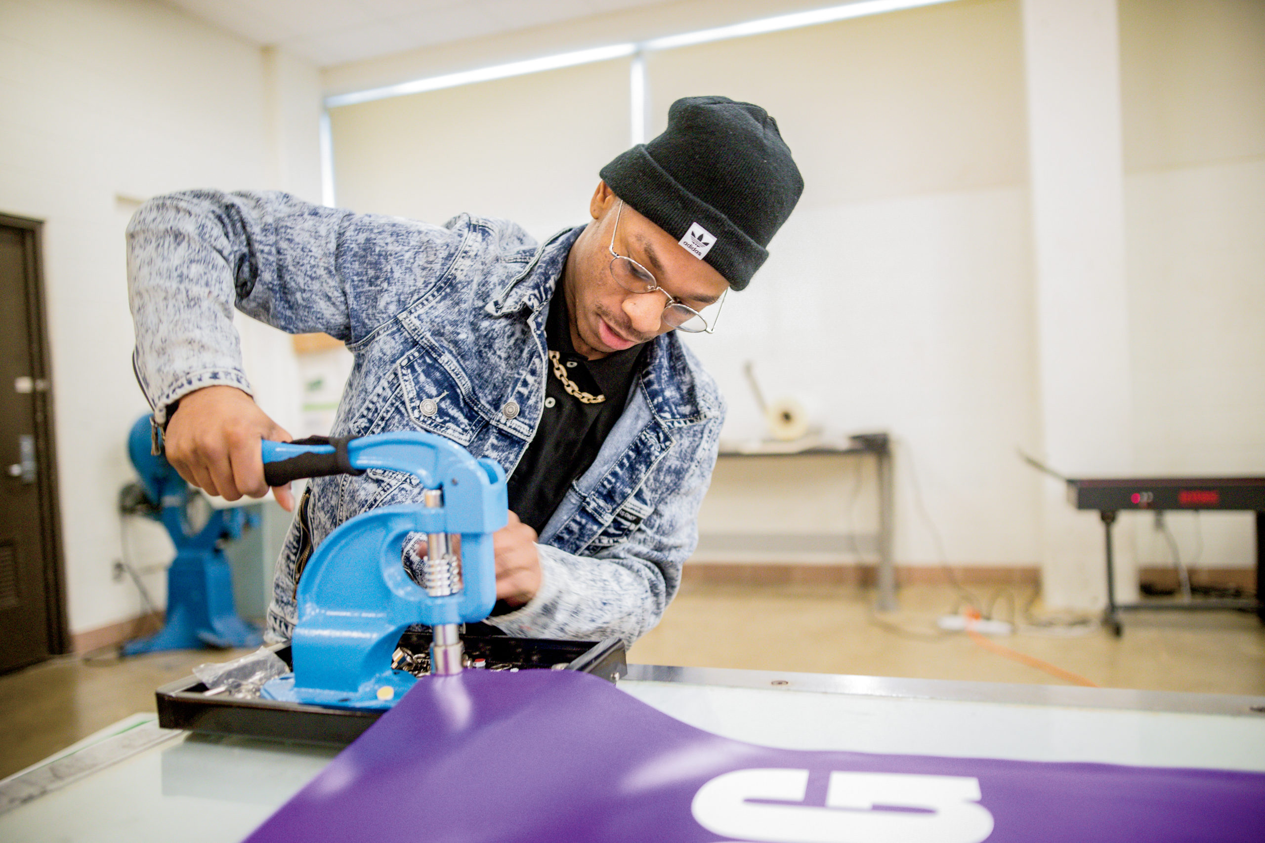 Student getting hands-on experience at The Marion Regional Career Center in Marion, Indiana