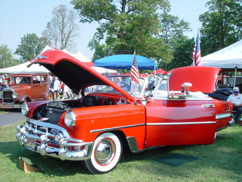 Cars at the James Dean Festival in Fairmount, Indiana