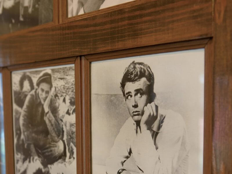 Photo wall of James Dean at the Fairmount Historical Museum in Fairmount, Indiana