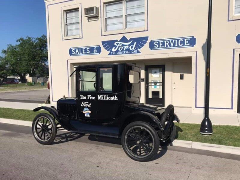 Model T outside the Model T Museum in Richmond, Indiana