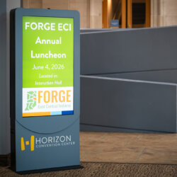 Guests arriving at the Forge ECI Annual Luncheon on June 4, 2026, at the Horizon Convention Center in Muncie, where regional leaders gathered to discuss economic development, collaboration, and the future of East Central Indiana.
